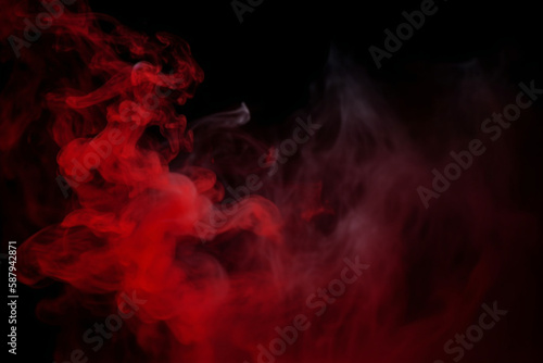 Red steam on a black background. copy space, Generative AI 