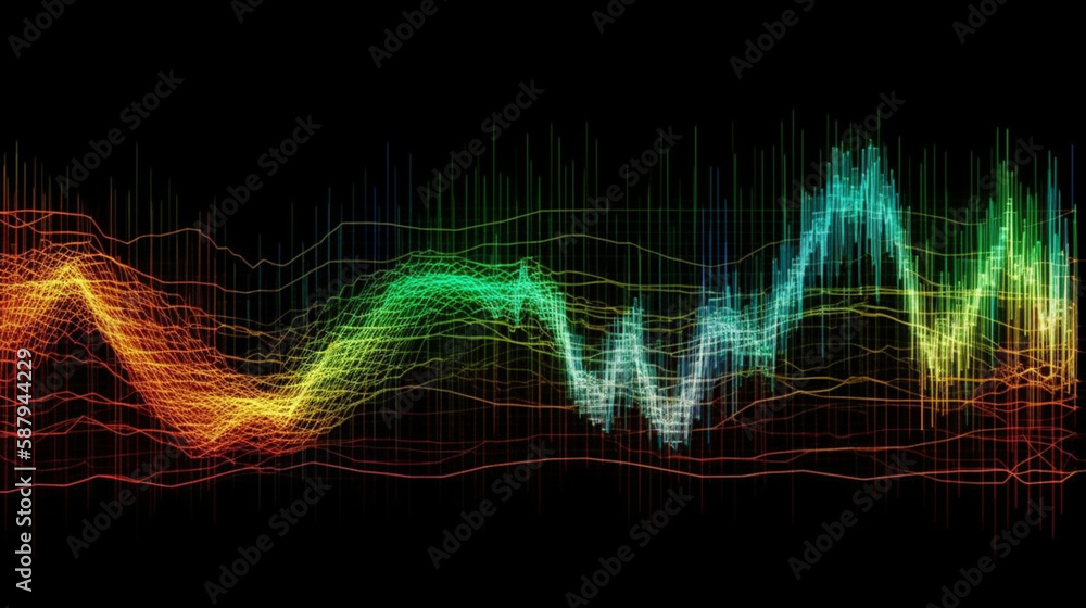 Naklejka premium Stock market and trading digital graph Generated AI