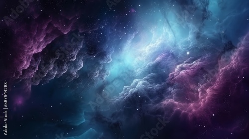 Space background with nebula and stars. Generative AI