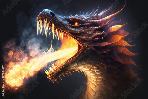A Fire-Breathing Tale: The Power of the Dragon Generative AI © pngking