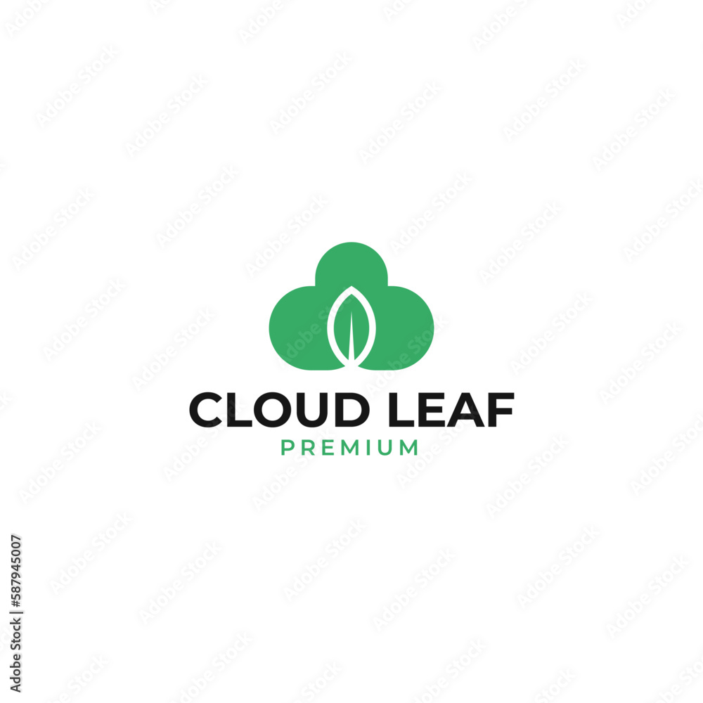 Vector cloud leaf logo design concept illustration idea Vector cloud leaf logo design concept illustration idea