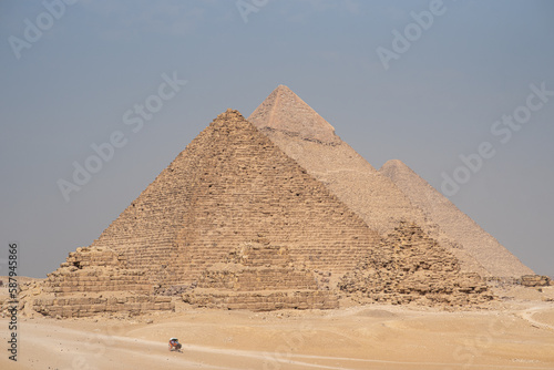 Giza Pyramids panorama  in Egypt  Cairo