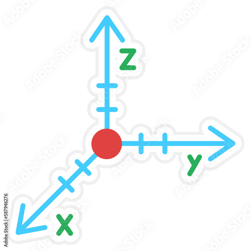 Coordinate Axis Sticker Icon