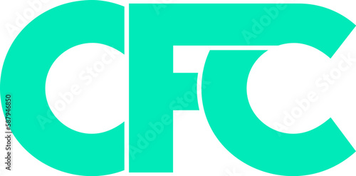 Letter CFC logo design on transparent background, CFC letter logo photo