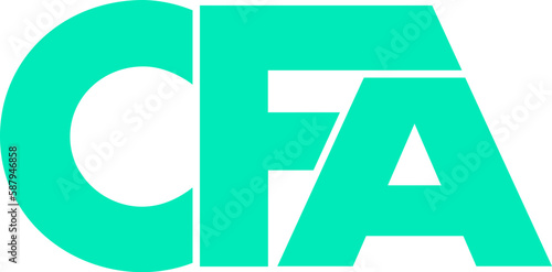 Letter CFA logo design on transparent background, CFA letter logo photo