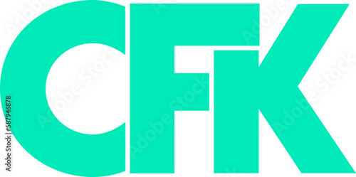 Letter CFK logo design on transparent background, CFK letter logo photo