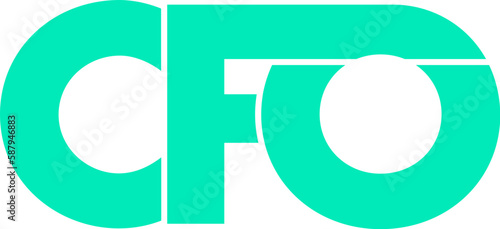 Letter CFO logo design on transparent background, CFO letter logo