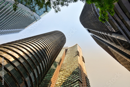 Photography Low angle view of skyscrapers in Kuala Lumpur