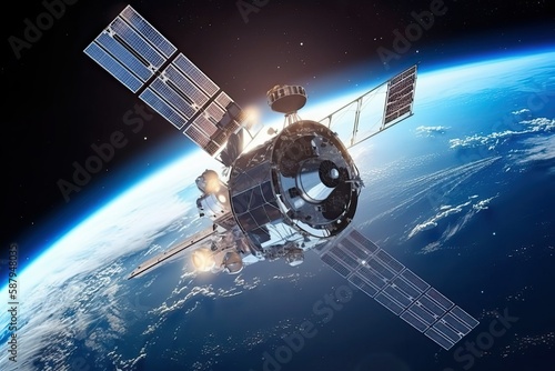 Satellite Communication technology for internet business (Ai generated)