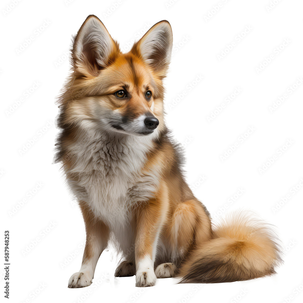 fox dog isolated on white
