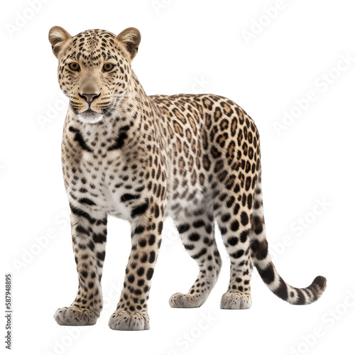 leopard tiger isolated on white