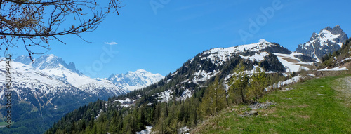 Alpen am Mont Blanc in Frankreich und der schönen Schweiz