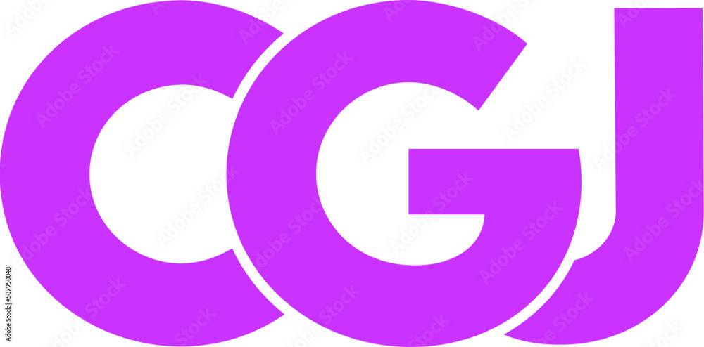 Letter CGJ logo design on transparent background, CGJ letter logo Stock