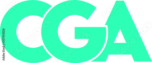 Letter CGA logo design on transparent background, CGA letter logo