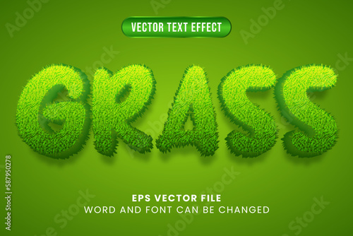 Grass vector text effect