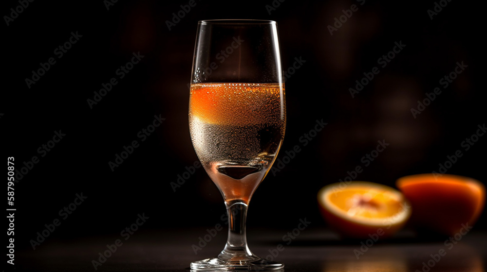 bellini coctail still life concept Generated AI bellini coctail still life concept Generated AI