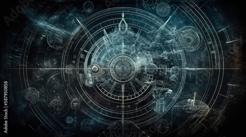 outer space environment, semi transparent astrology symbols, background design, ai generative