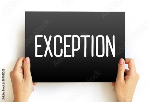 Exception text on card, concept background