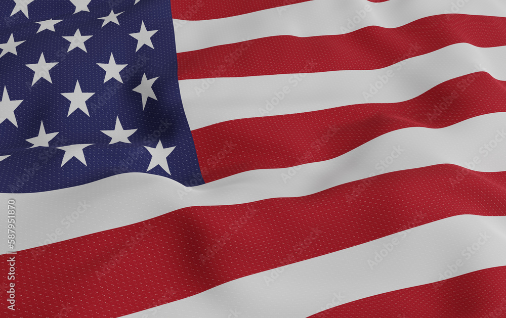 Realistic american flag with high quality render Realistic american flag with high quality render
