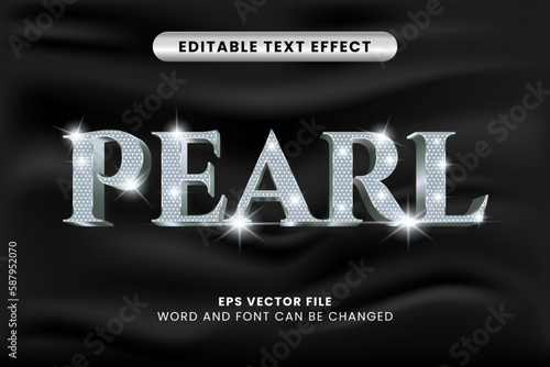 Silver pearl diamond luxury vector text effect