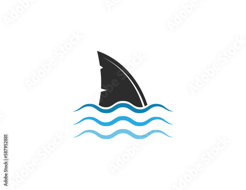 Shark fin, wave icon. Vector illustration.