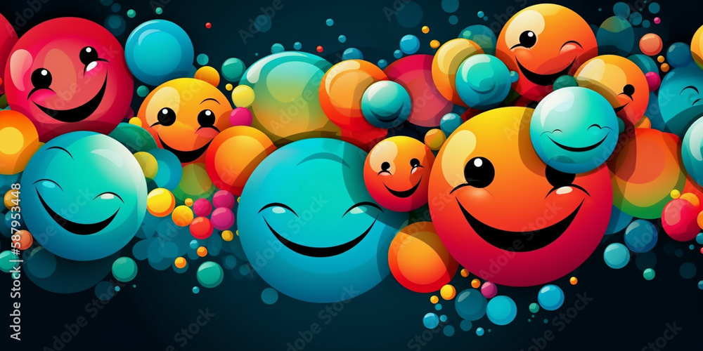 colorful smile bubble background Generated AI colorful smile bubble background Generated AI
