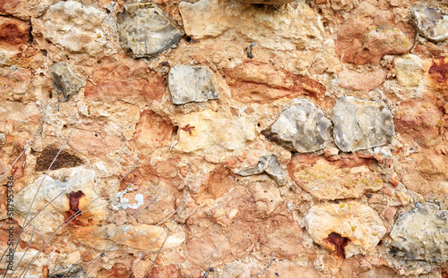 Flint rocks in a wall
