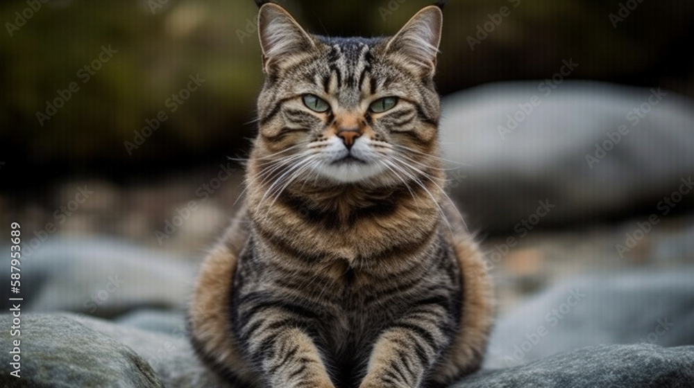 meditating cat portrait close up Generated AI meditating cat portrait close up Generated AI