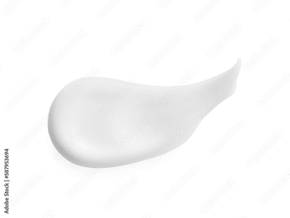 Sample of facial cream on white background, top view Sample of facial cream on white background, top view