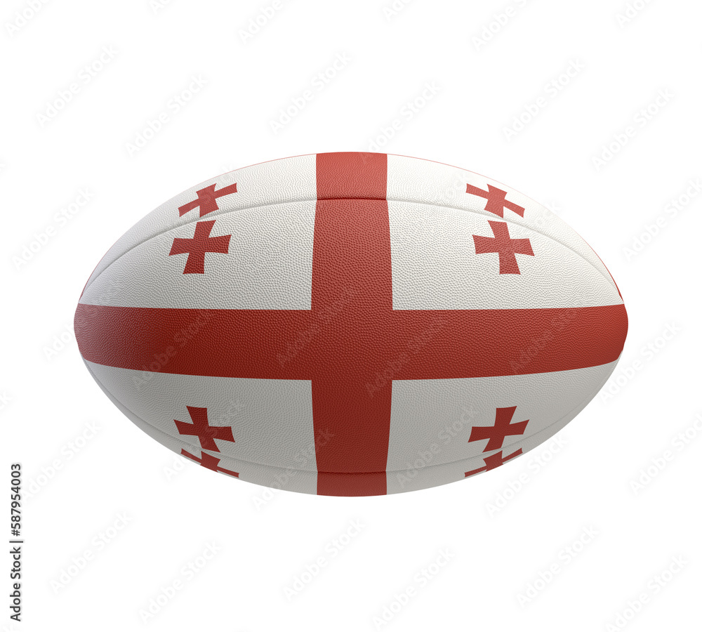 Rugby Ball And Georgia Flag Design Rugby Ball And Georgia Flag Design