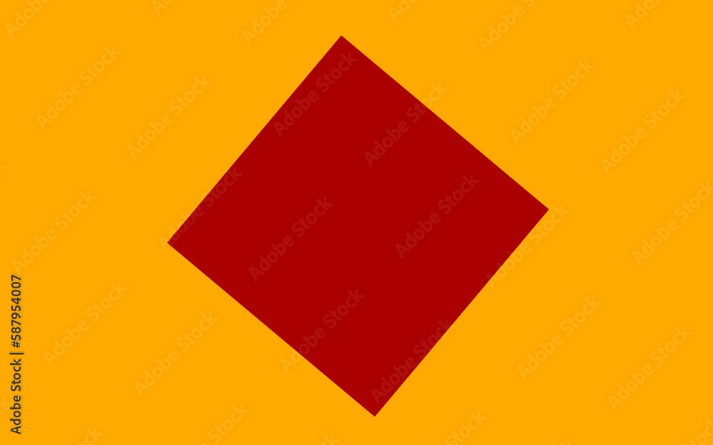 single red square silting and falling slowly onto a plain yellow gold background single red square silting and falling slowly onto a plain yellow gold background