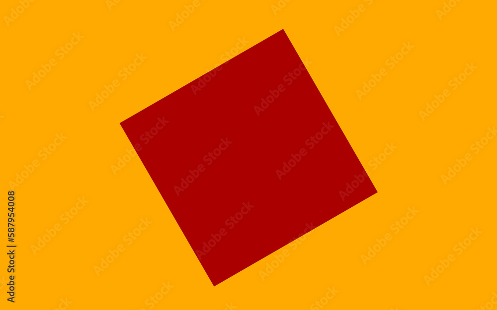single red square silting and falling slowly onto a plain yellow gold background single red square silting and falling slowly onto a plain yellow gold background