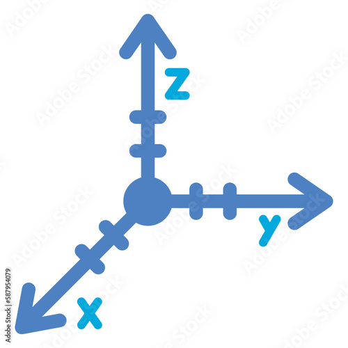 Coordinate Axis Glyph Two Color Icon