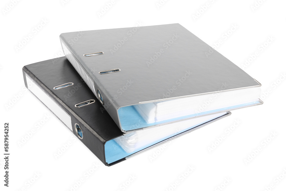Two bright office folders isolated on white Two bright office folders isolated on white