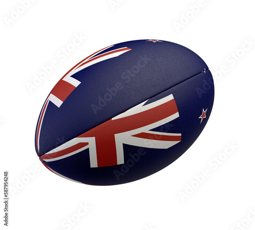 Rugby Ball And New Zealand Flag Design photo