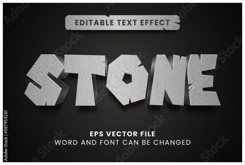 Stone 3d vector text effect