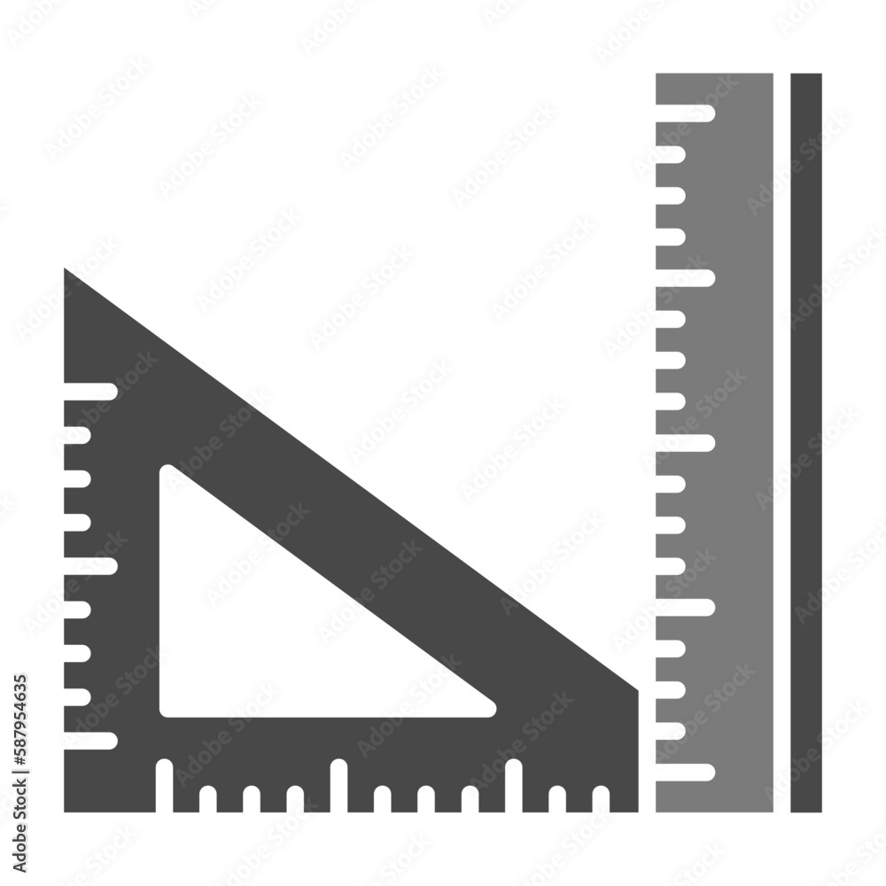 Set Square Greyscale Glyph Icon