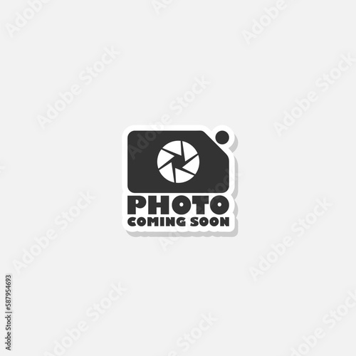Photo coming soon sticker icon