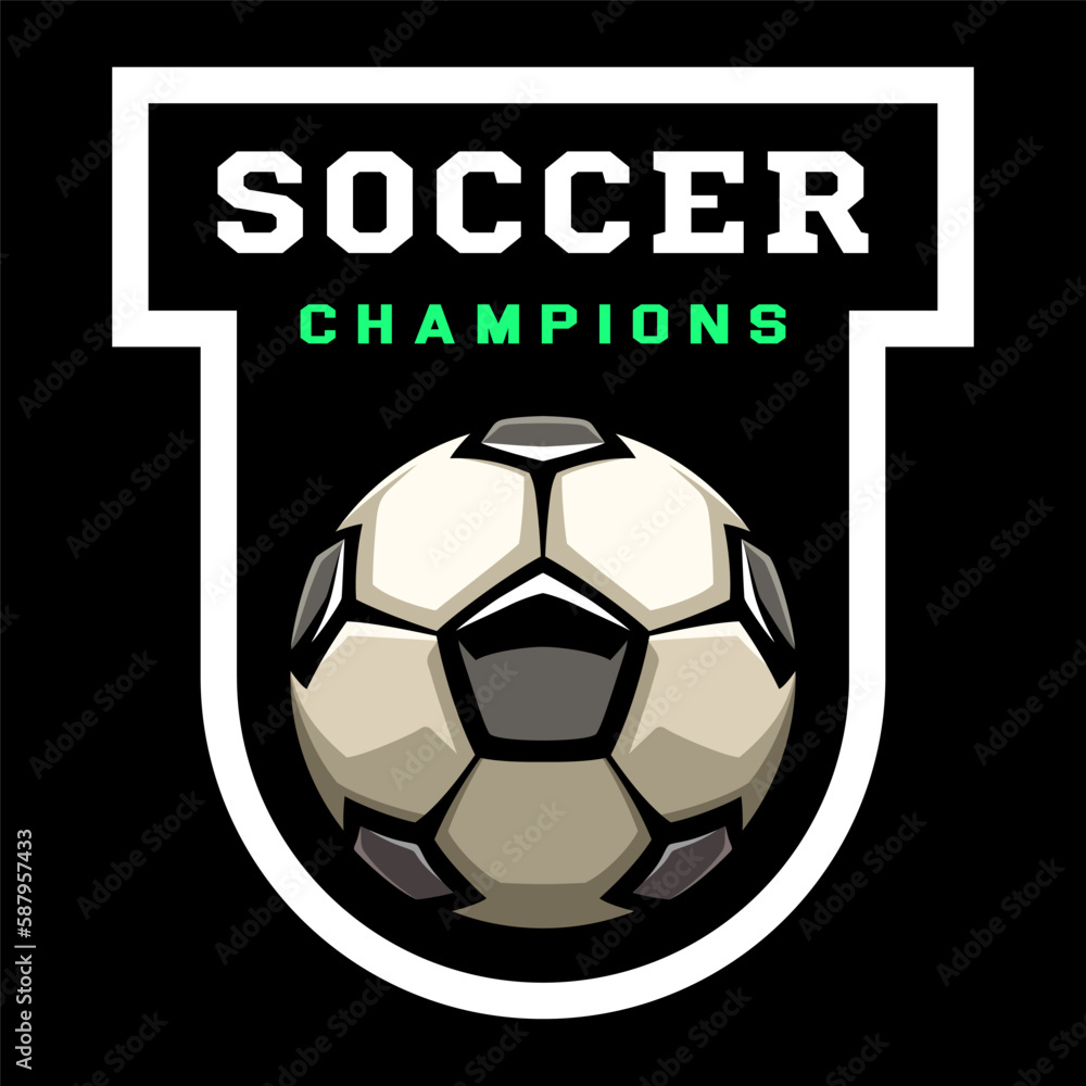 Soccer ball, football logo. Sport games. Sporting equipment. Emblem, badge. Soccer ball, football logo. Sport games. Sporting equipment. Emblem, badge.