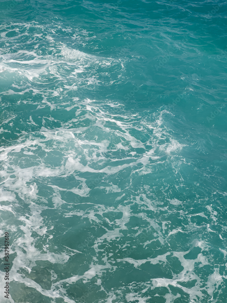 Obraz premium Natural background of azure sea watercloseup , French Riviera