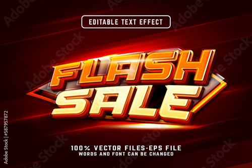 Flash sale 3d modern concept text effect