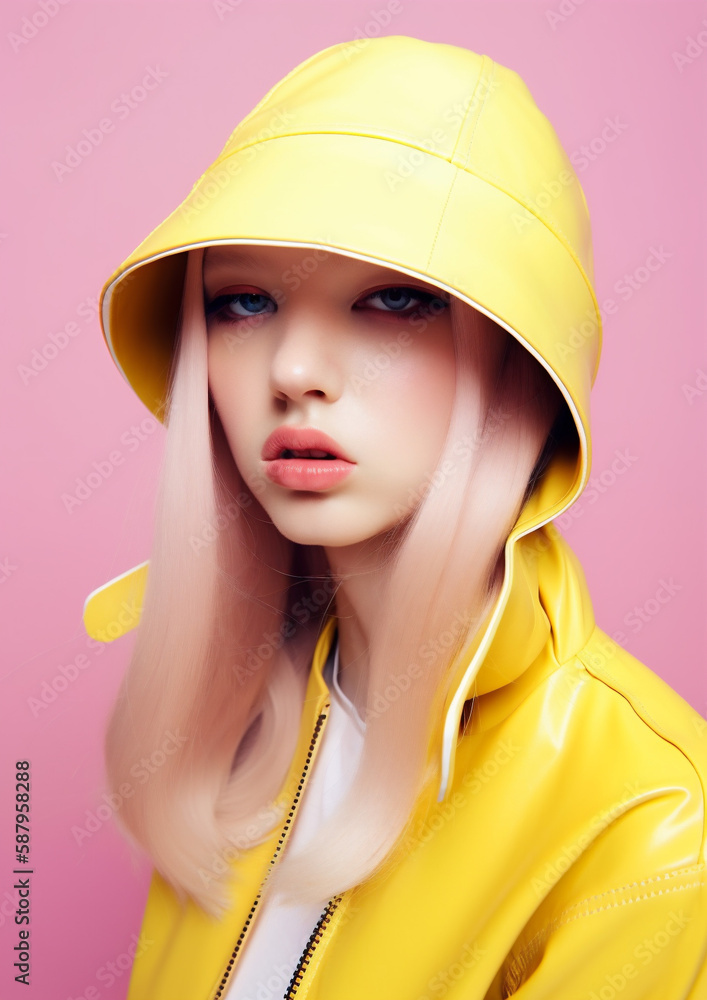 hat woman colourful glasses art latex portrait creative beauty inspiration fashion. Generative AI. hat woman colourful glasses art latex portrait creative beauty inspiration fashion. Generative AI.