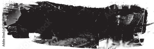 Glitch distorted geometric shape . Noise destroyed logo . Trendy defect error shapes . Glitched frame .Grunge textured . Distressed effect .Vector shapes with a halftone dots screen print texture.