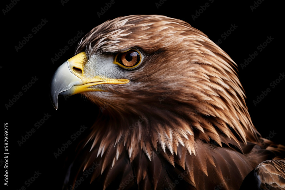 Bald Headed Eagle, close up shot with blurred background generated by Ai Bald Headed Eagle, close up shot with blurred background generated by Ai