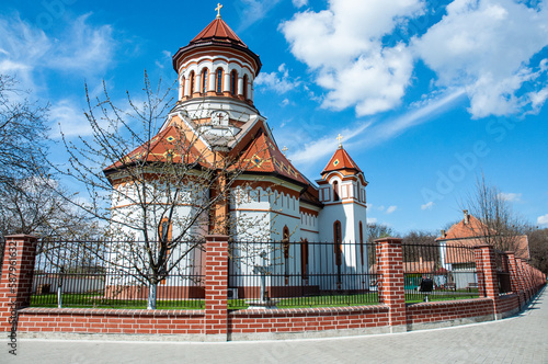 Jimbolia, Romania - March 2023: View on Romanian Orthodox Church in Jimbolia, Romania.