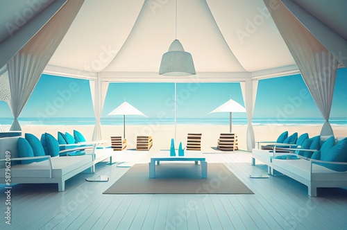 Outdoor Beach Lounge Generative AI © Johnathan