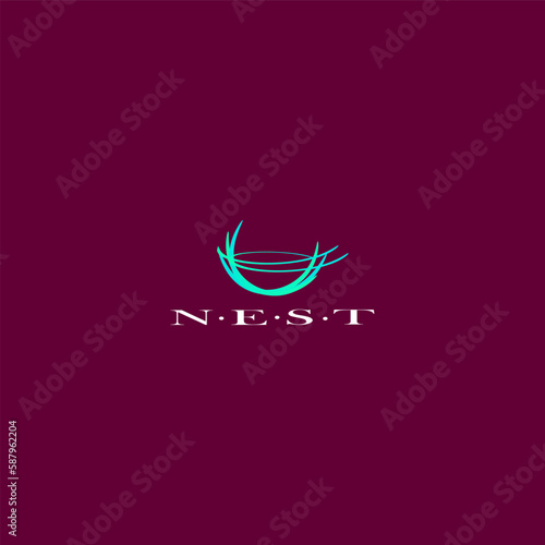 nest illustration logo design symbol vector template