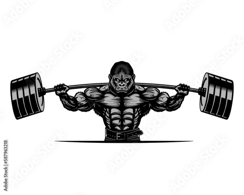 Gorilla Gym Vector Ilustration  photo