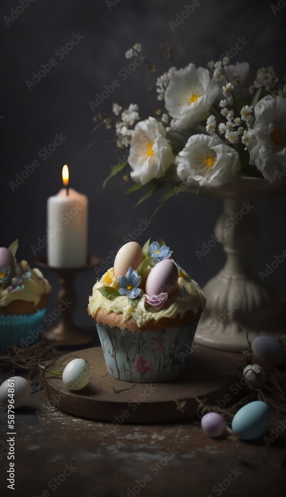 candles, basket, eggs, beautiful eggs, painted eggs, blue, blank, red, pink, holiday, napkin, lace, flowers,