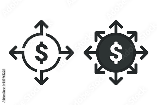 Money expand icon. Illustration vector